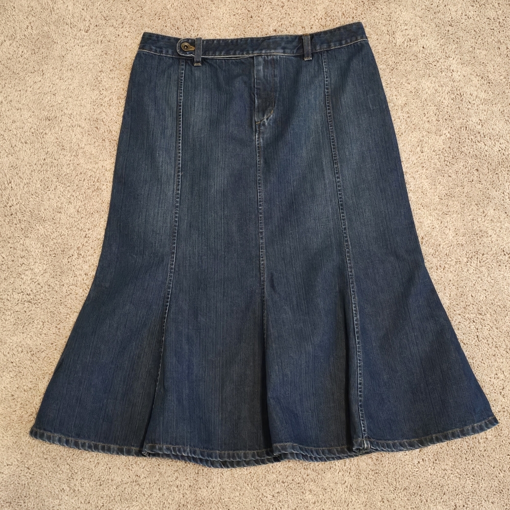 Lauren Ralph Lauren Denim Flare Skirt Women Size 10